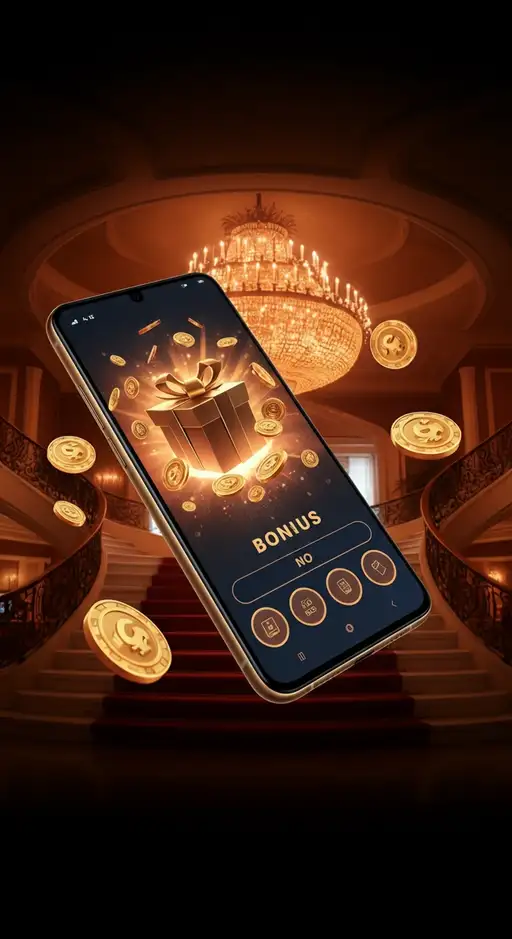 Ein glücklicher Spieler lächelt, während er einen großen Krypto-Bonus auf dem Bildschirm des Lucky Block Casino betrachtet, mit Freispielen und Kryptowährungssymbolen im Hintergrund.